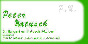 peter matusch business card